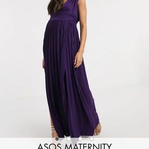 ASOS Maternity petite purple lace maxi dress